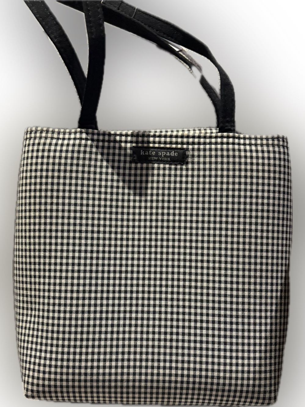 Kate Spade Black and White Gingham Vintage Tote - Picture 13 of 16
